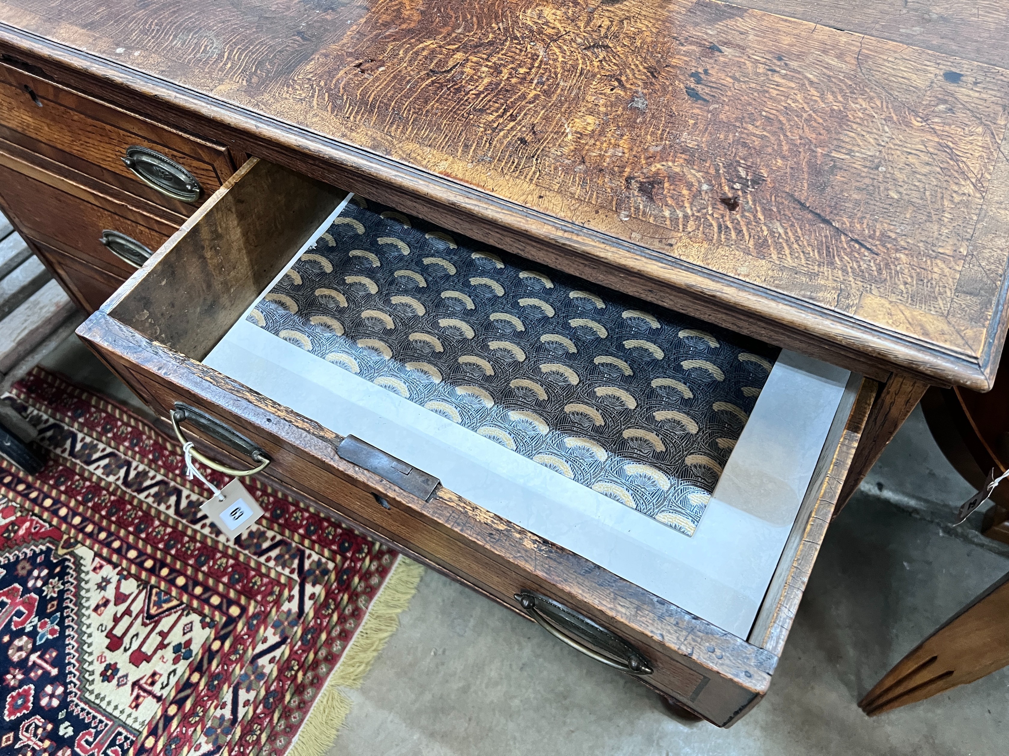 A George IV banded oak chest, width 112cm, depth 53cm, height 96cm *Please note the sale commences at 9am.